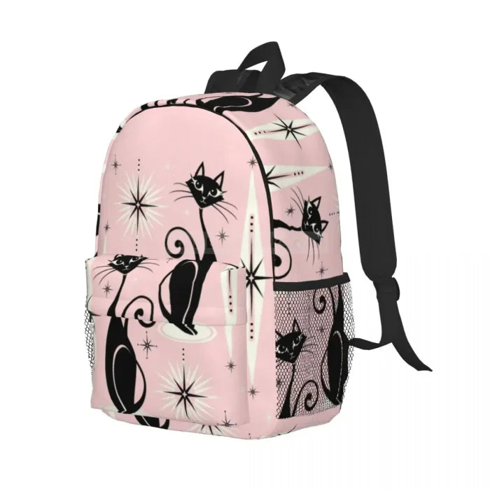 Black Cat Pink Backpack