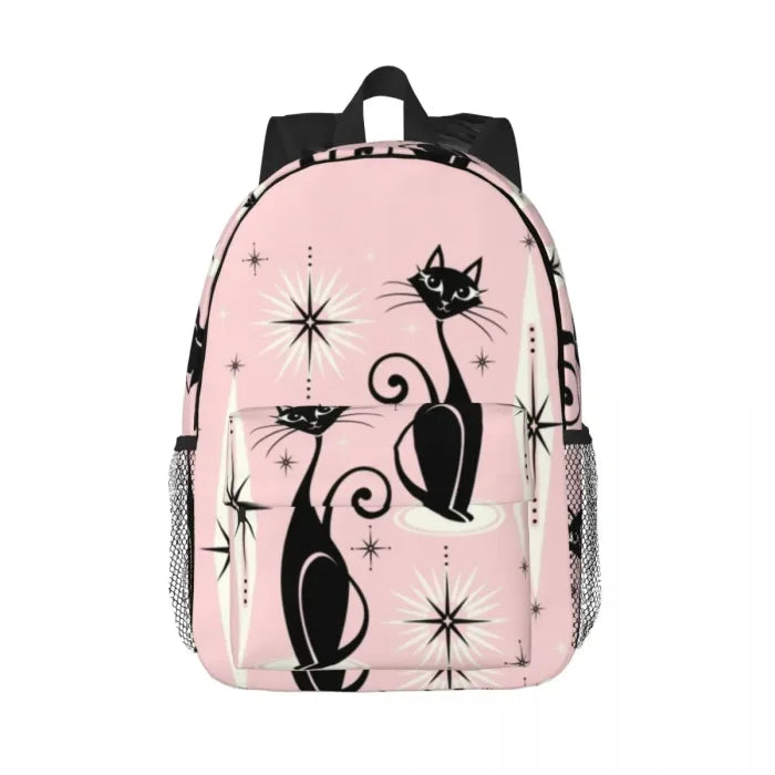 Black Cat Pink Backpack