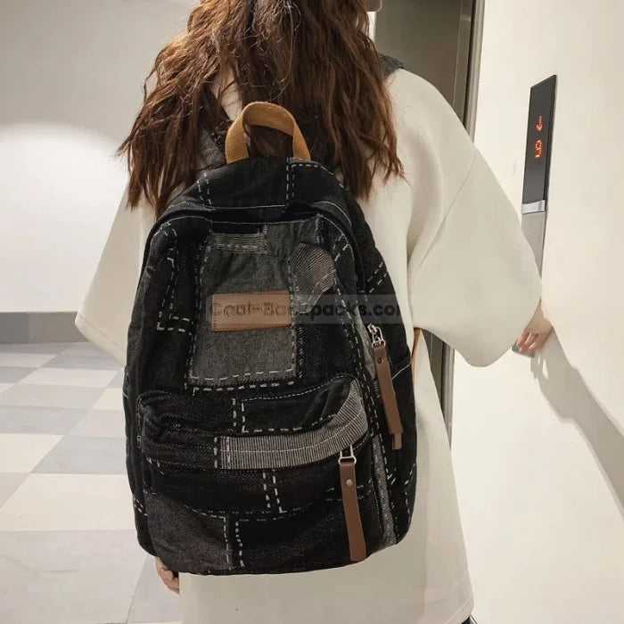 Black Denim Backpack