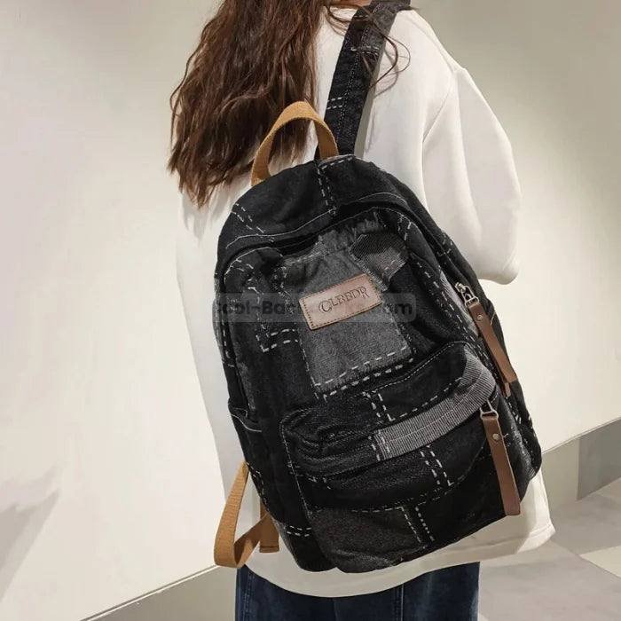 Black Denim Backpack