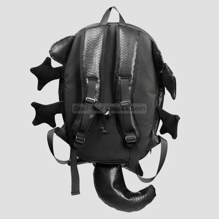 Black Leather Dragon Backpack