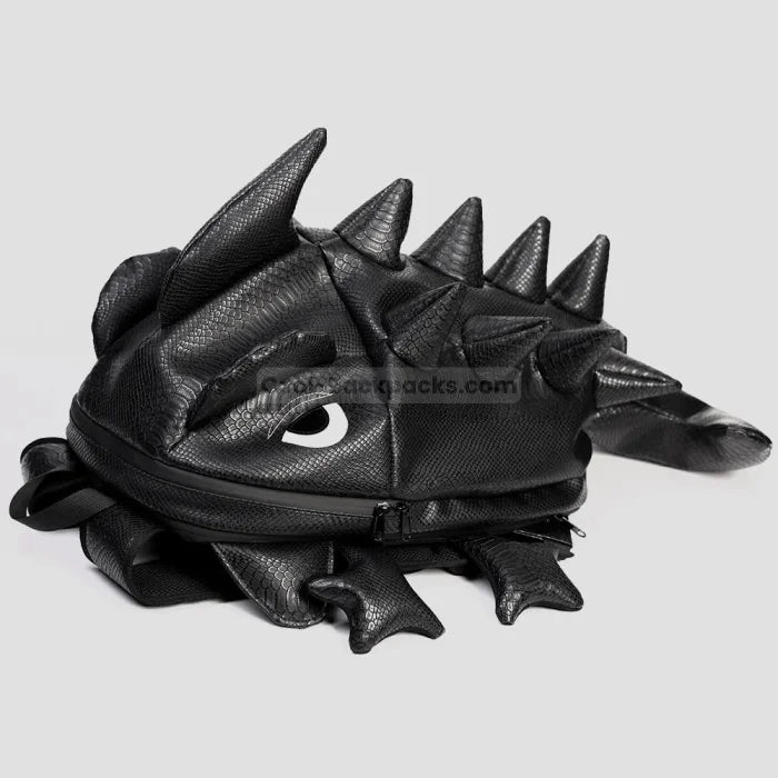 Black Leather Dragon Backpack