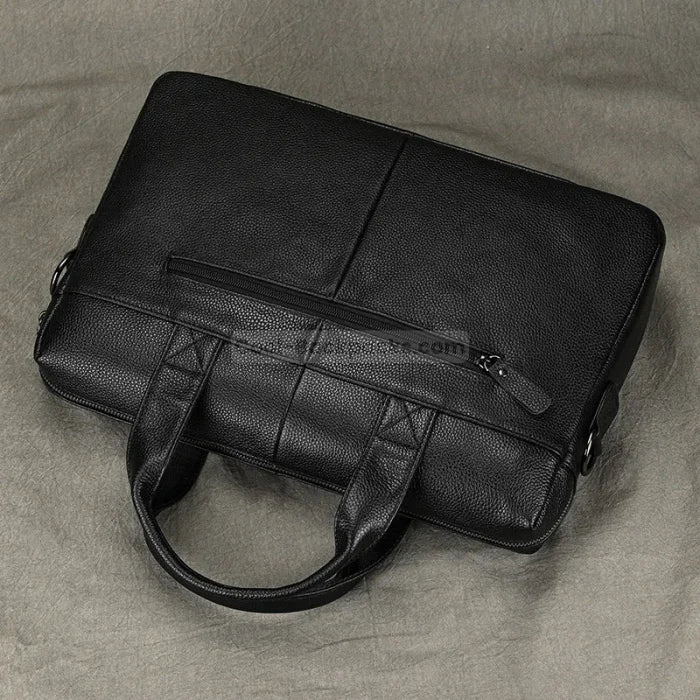 Black Leather Messenger Bag