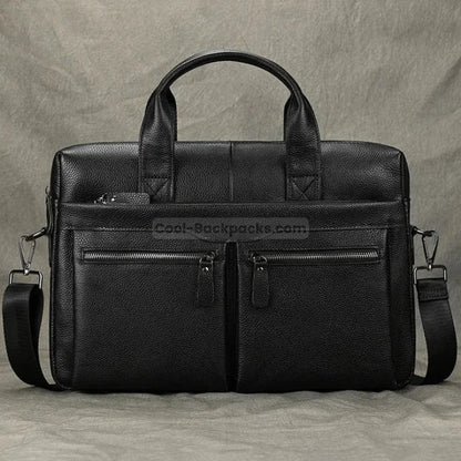 Black Leather Messenger Bag