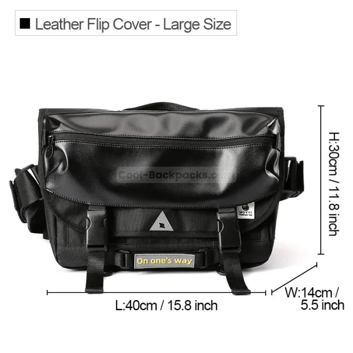 Black Messenger Bag - Large