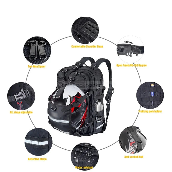 Black Motorcycle Backpack