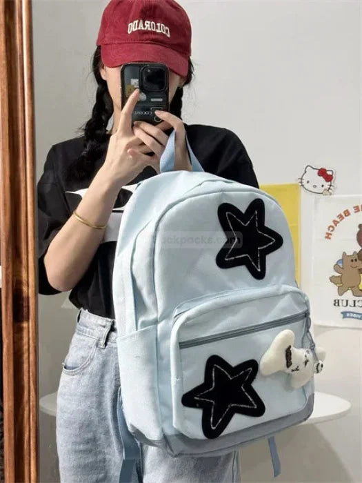 Blue Backpack with Stars