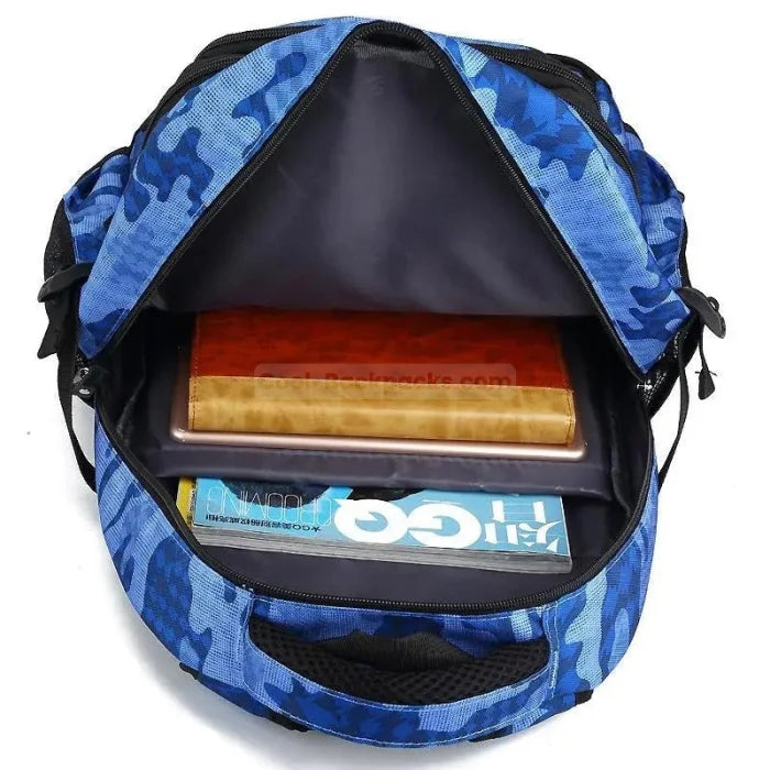 Blue Camo Rolling Backpack