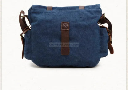 Blue Canvas Messenger Bag