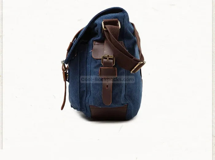 Blue Canvas Messenger Bag