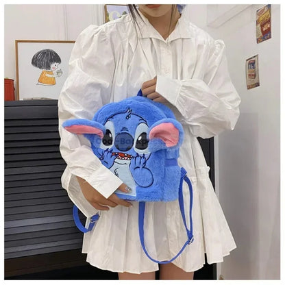 Blue Fluffy Backpack - Blue