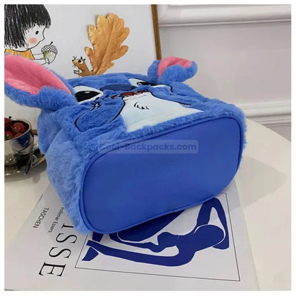 Blue Fluffy Backpack - Blue