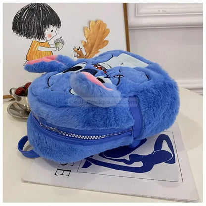 Blue Fluffy Backpack - Blue