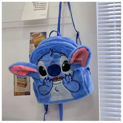 Blue Fluffy Backpack - Blue