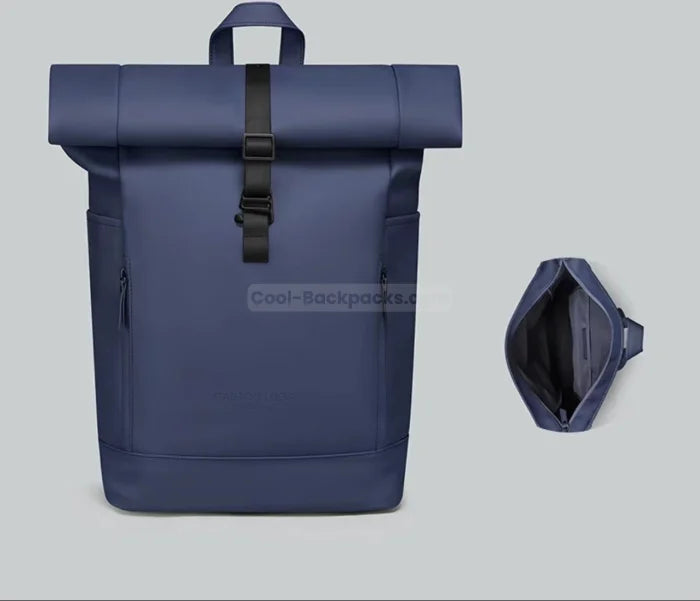 Blue Roll Top Backpack - Blue