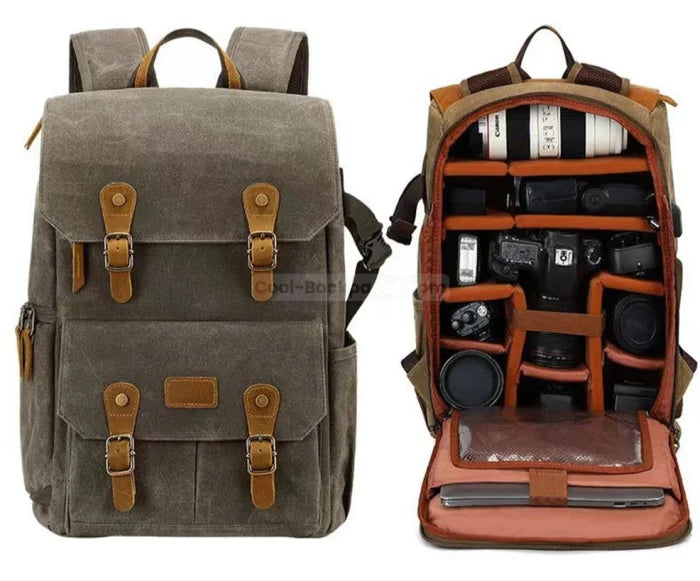 Brown Camera Backpack - Brown