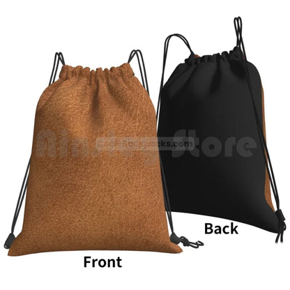 Brown Drawstring Backpack