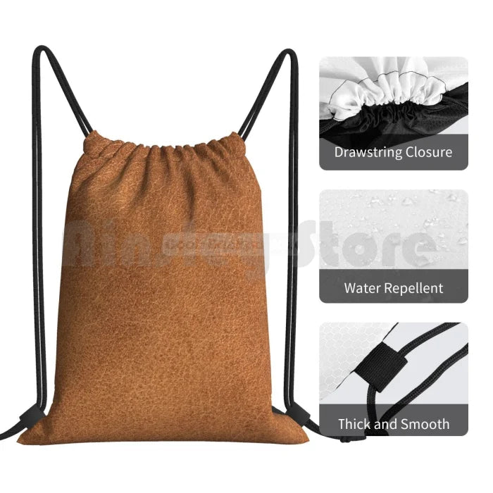 Brown Drawstring Backpack