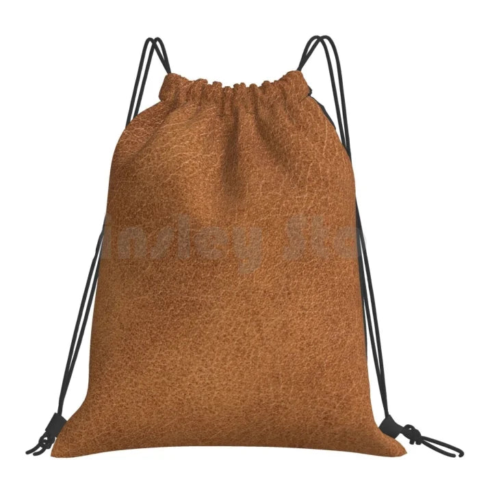 Brown Drawstring Backpack