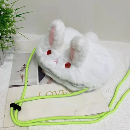 Bunny Messenger Bag - white - green