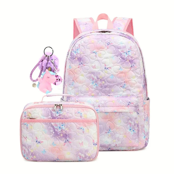 Butterfly Backpack with Lunchbox - Purple