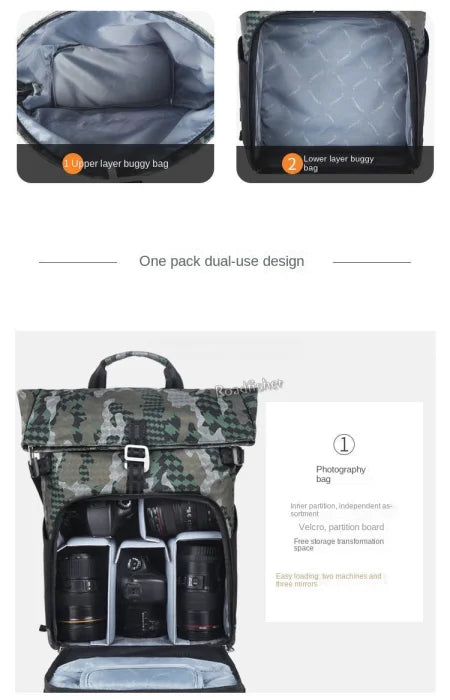 Camo Camera Backpack