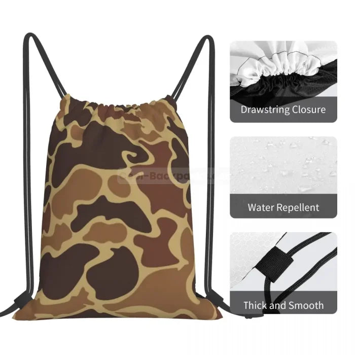 Camo Drawstring Backpack