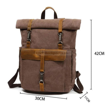 Canvas and Leather Backpack