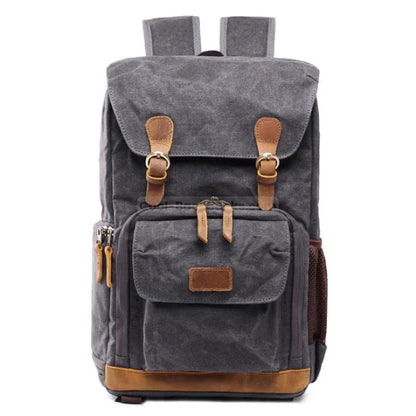 Canvas Camera Backpack - Dark Grey / 15 inches