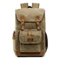 Canvas Camera Backpack - Khaki / 15 inches