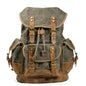 Canvas Hiking Backpack - Army green / 32cmX15cmX45cm