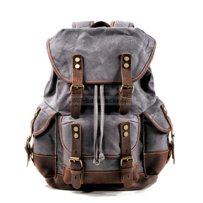 Canvas Hiking Backpack - Gray / 32cmX15cmX45cm