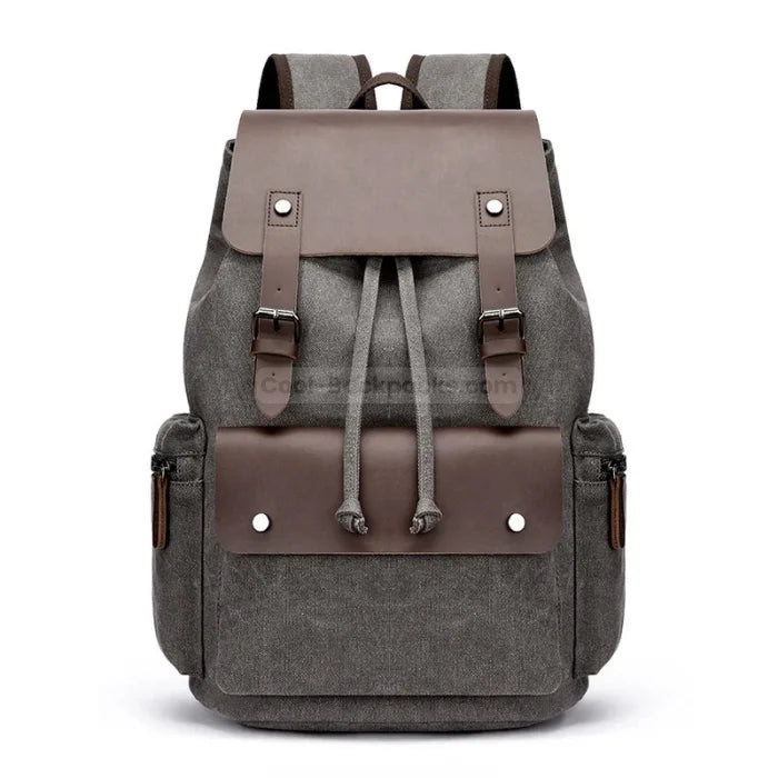 Canvas Leather Rucksack Backpack