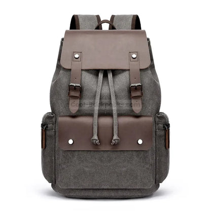 Canvas Leather Rucksack Backpack