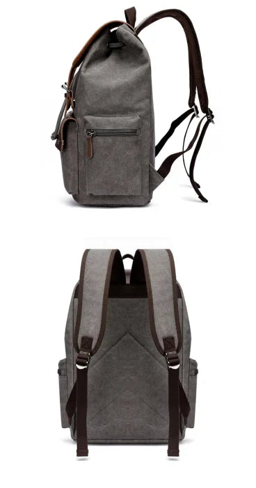 Canvas Leather Rucksack Backpack