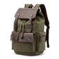 Canvas Leather Rucksack Backpack - Green