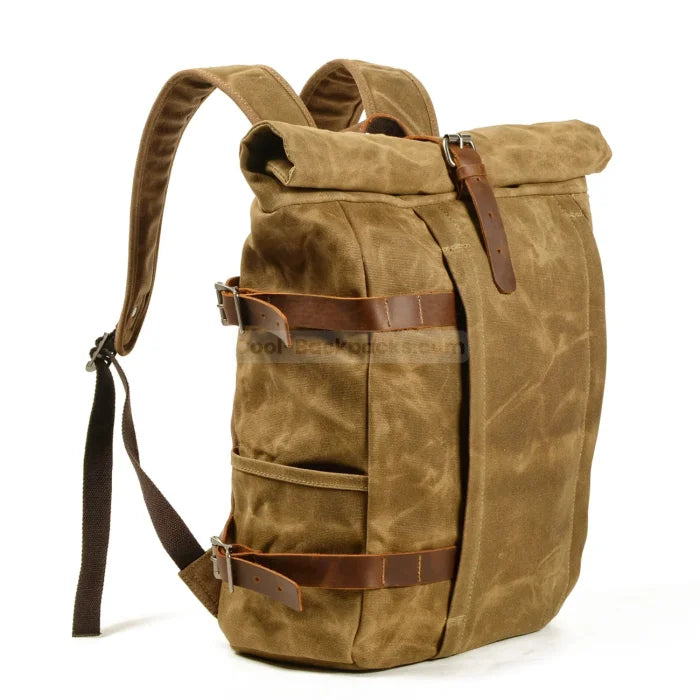 Canvas Rucksack Backpack - Brown