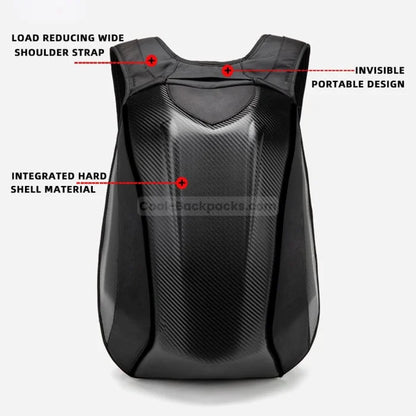 Carbon Fiber Hard Shell Backpack - black