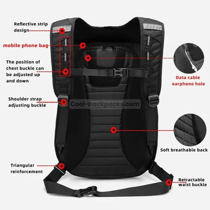 Carbon Fiber Hard Shell Backpack - black