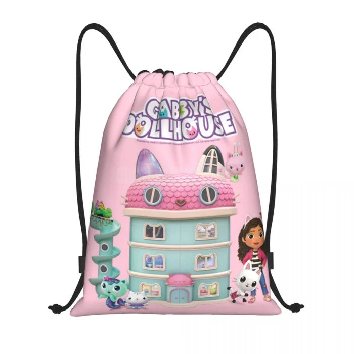 Cartoon Drawstring Backpack - Black 3