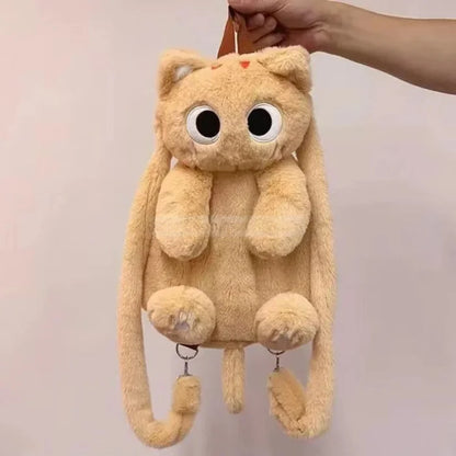 Cat Plush Backpack - Brown