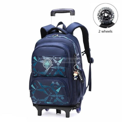 Chic Rolling Backpack - 2 wheels blue