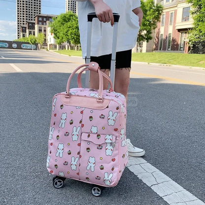 Convertible Rolling Backpack - Pink