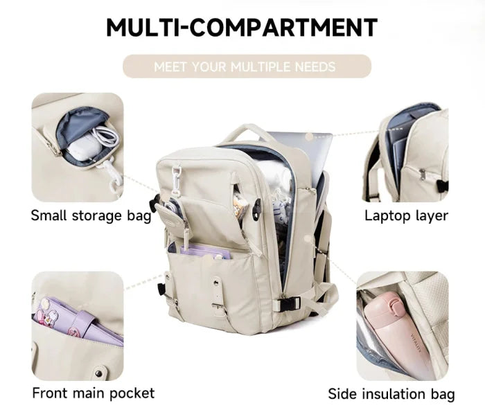 Cream Travel Backpack