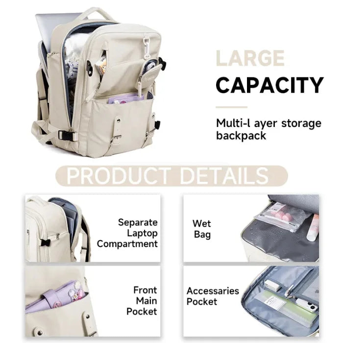 Cream Travel Backpack