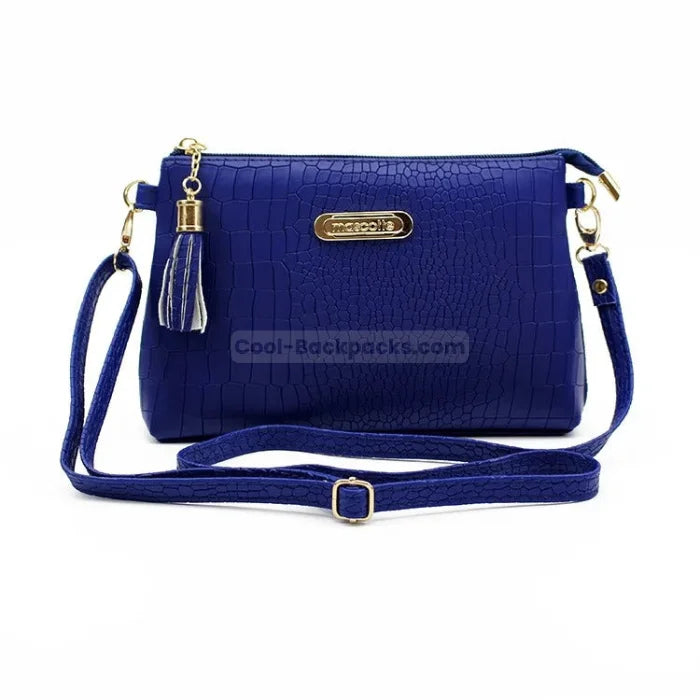 Crocodile Messenger Bag - Dark blue