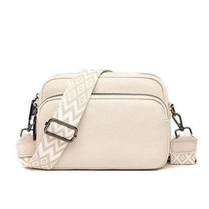 Cross Body Messenger Bag - Beige