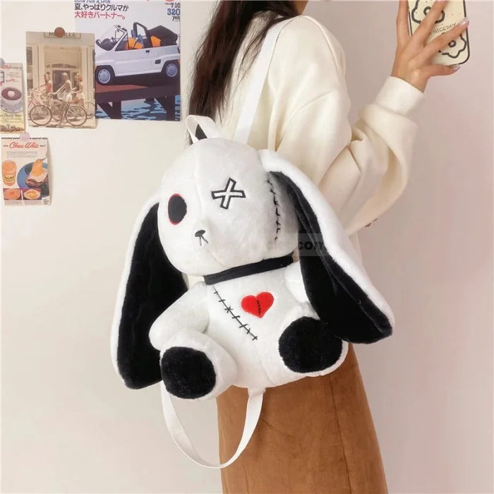 Cute Bunny Backpack - White