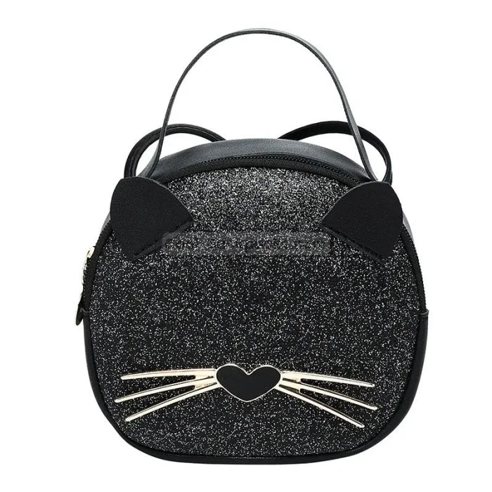 Cute Cat Messenger Bag - black