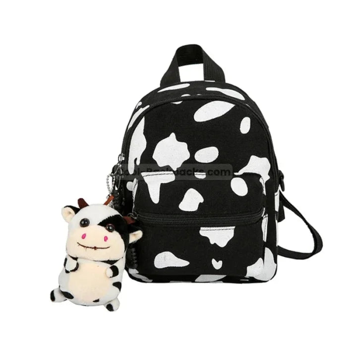 Cute Cow Backpack - Black